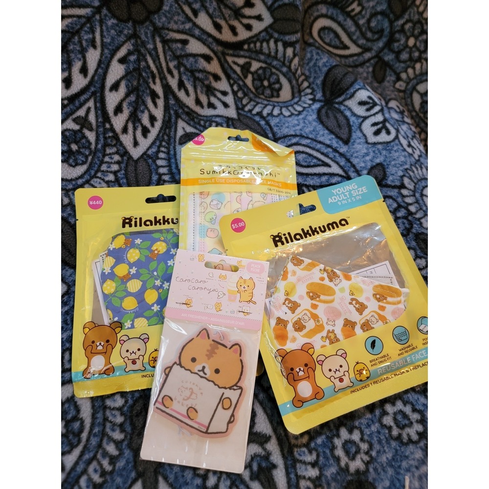 Rilakkuma Sumikko Gurashi San-X Lot  Face Masks  Air Freshener  Kawaii J